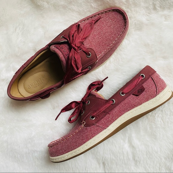 New sperry Koifish  Chambray Boat Shoe wine - Picture 12 of 14